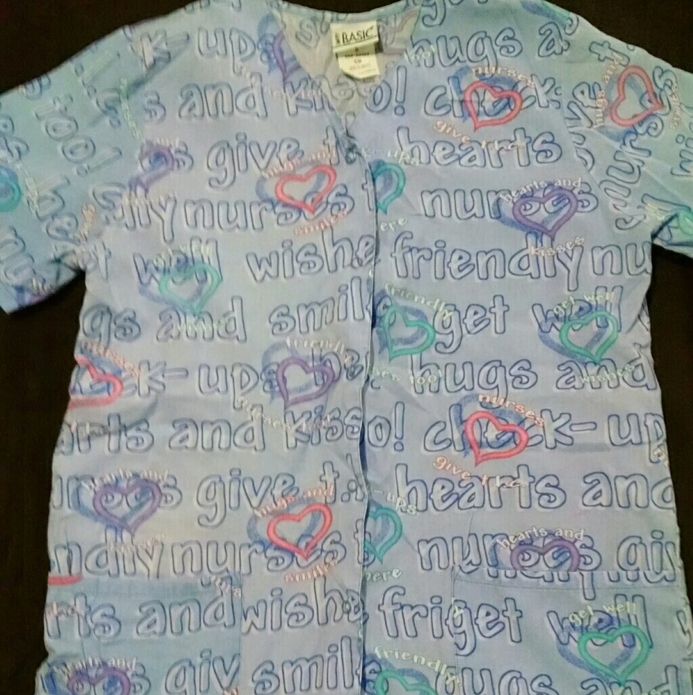 Womens Small Multi Scrub Top